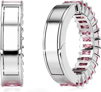 Swarovski Orecchini a cerchio Matrix con cristalli - Rosa