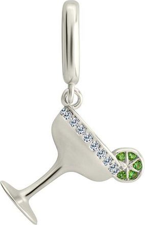 Sterling Forever Silver Cz Marg Charm
