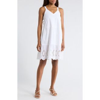 Splendid Napa Cotton Eyelet Sundress in White at Nordstrom Rack, Size X-Small