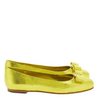 Ferragamo Varina Leather Ballet Flats, Size 7 C