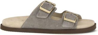 Brunello Cucinelli Gray Calf Leather Bos Taurus Flat Mens Sandals