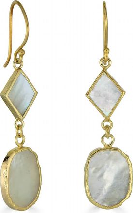 Rachel Reinhardt Jewelry Womens Mother Of Pearl Linear Earrings In Gold