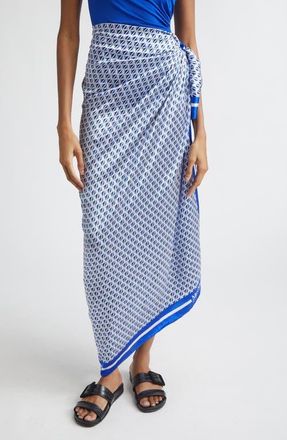 Max Mara Beachwear Foam Geo Print Silk Scarf in Navy at Nordstrom