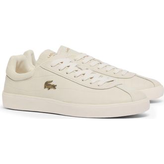 Lacoste Baseshot Croc Debossed Low Top Sneaker in Off White/Off White at Nordstrom, Size 10.5
