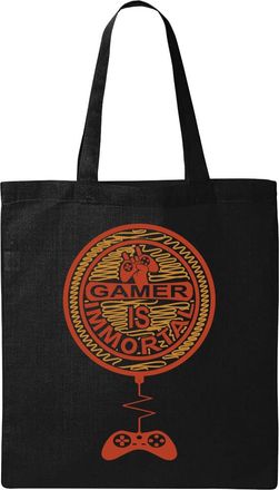 Generic G A M E R Is Immortal Natural Ecological Cotton Tote Bag Black