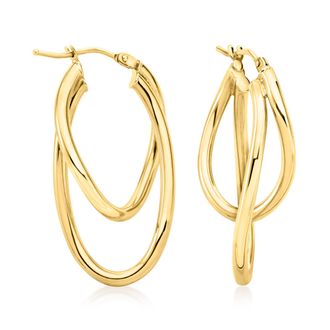 Ross-Simons Italian 14kt Yellow Gold Double-Hoop Earrings