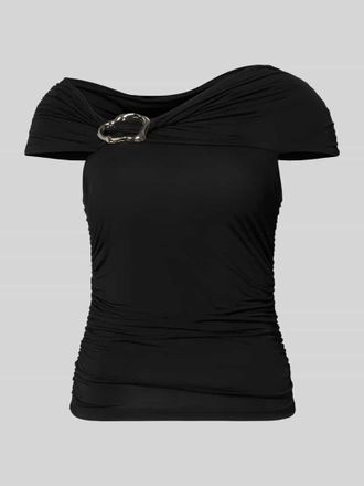 Gestuz T-Shirt mit Drapierungen Modell laily in Black, Gr&ouml;&szlig;e XL