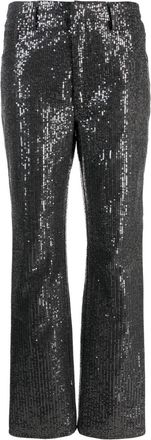 Rotate high-waisted sequin-embellished jeans - women - Recycled Polyester/Recycled Cotton/Polyester/Elastane - 25 - Black