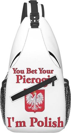 Generic You Bet Your Pierogi IM Polish Crossbody Bag Adjustable Shoulder Bag Lightweight Crossbody Bags For Men Casual Cycling