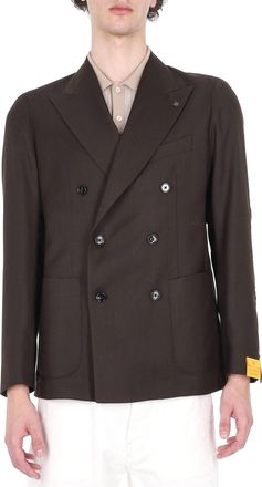 Tagliatore Montecarlo Herringbone Virgin Wool Double-Breasted Blazer