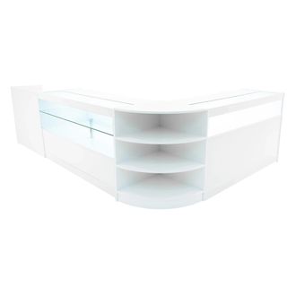 MonsterShop Europa LED Shop Counter Set B1500, C1500, TB60 & LM60 - White