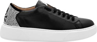 Philipp Plein Schoenen, Dames, Zwart, 39 EU, Leer, Low-Top Sneakers Skull