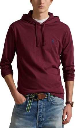 Polo Ralph Lauren Long Sleeve Hooded Cotton T-Shirt in Spring Wine Heather at Nordstrom, Size Xx-Large