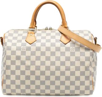 Louis Vuitton 2014 Damier Azur Speedy Bandouliere 30 tas - Wit