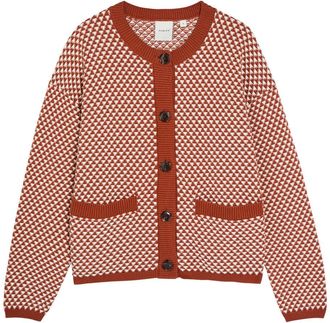 Varley Elmwick Patterned Cotton-knit Cardigan - Bronze - Xxs (UK4 / Xxs)