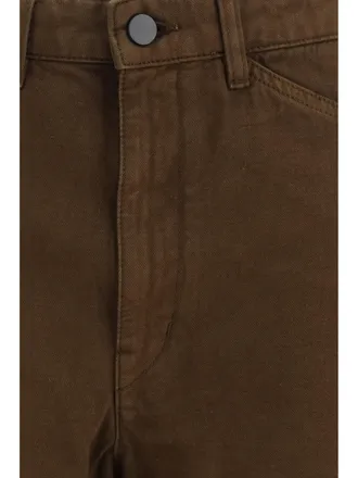 Christophe Lemaire Womens Five-Pocket Twill Pants Cacao Cotton Trousers
