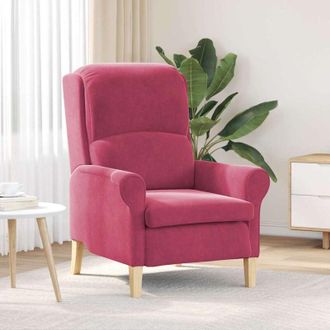 vidaXL Poltrona Rosso vino 76 x 94 x 102 cm Velluto - Vidaxl