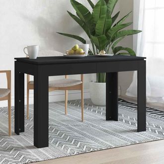 vidaXL Vidaxl - Mesa De Comedor De Madera Contrachapada Negro 120x60x76 Cm