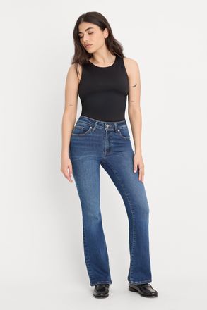 Good American Womens Always Fits Good Petite Bootcut Jeans | Indigo, Size 14-18 Plus | Good American by Khlo&Egrave; Kardashian