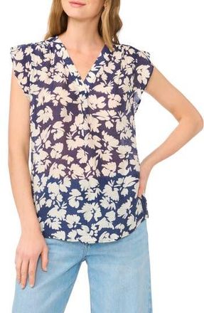 Vince Camuto Flutter Sleeve Top in Navy/Cream at Nordstrom Rack, Size X-Large