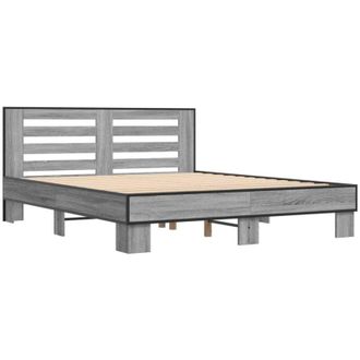 vidaXL Vidaxl - Giroletto Grigio Sonoma 150x200 cm in Legno Multistrato Metallo