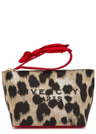 Givenchy Small Leopard-jacquard Woven Pouch - Black - One Size