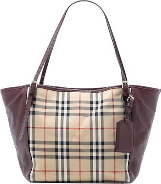 Burberry Pre-owned Burberry Small Haymarket Check Canvas and Leather Canterbury Tote Ladies ITTIVGRO58CAL
