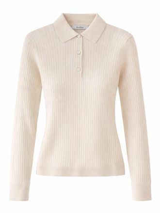 Max Mara Cashmere and Silk Blend Polo Shirt - Ivory