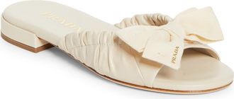 Prada Bow Slide Sandal in Avorio at Nordstrom, Size 10.5Us