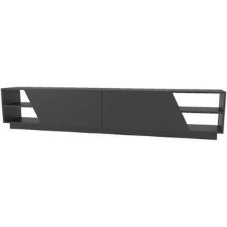 Dmora Mobile porta tv Nyx, Credenza da soggiorno, Armadio basso per tv, Base parete attrezzata, 240x37h47 cm, Antracite, con imballo rinforzato, con