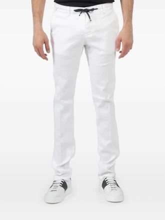 Mason's drawstring trousers - men - Elastane/Cotton/Linen/Flax - 48 - White