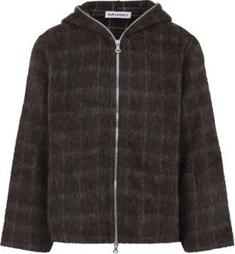 Our Legacy Check-Pattern Wool Zip-Up Hoodie - Mens - Wool
