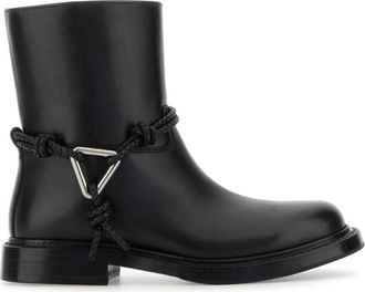 Bottega Veneta James Leren Enkellaarsjes - Dames - Enkellaarsjes - Zwart - 40 EU - Leer - Schoenen