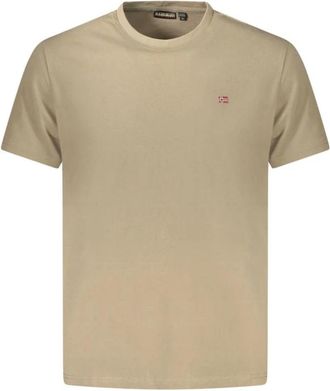Napapijri Cotton T-Shirt - Heren - T-shirts - Beige - 2XL - Katoen - Tops