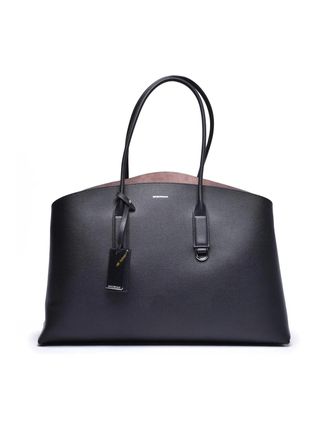 Emporio Armani Spacious Black Shopper Bag with Internal Compartments