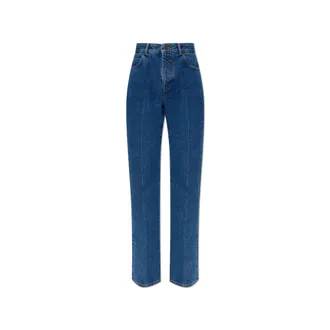 Balmain Straight Jeans, female, Blue, Size: 2XS Straight-leg Jeans