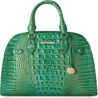 Brahmin Angelina Croc Embossed Leather Shoulder Bag in Jungle Jewel at Nordstrom