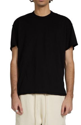 Les Tien Lightweight Binded Neck Inside Out Tee in Jet Black at Nordstrom, Size Xx-Large