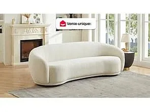 Vente-Unique Divano 3 posti in Tessuto bouclette Beige - BOVANA di PASCAL MORABITO