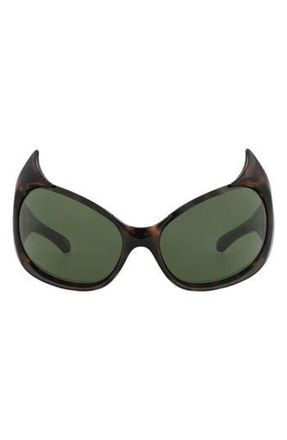 Balenciaga 71mm Shield Sunglasses in Havana Havana Green at Nordstrom Rack