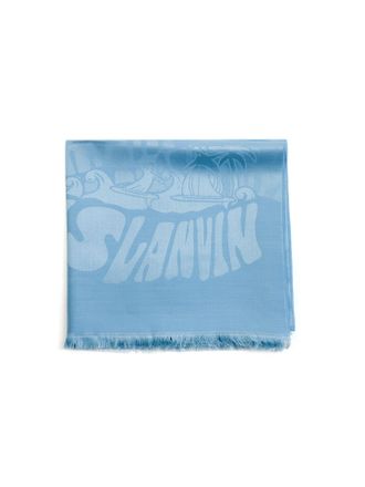 Lanvin Womens Oblong Scarf - Pink Silk - One Size