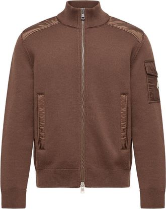Moncler Moncler Padded Wool Zip-up Cardigan, Men, Brown, Size: 3xl
