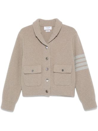 Thom Browne 4 Bar Stripes tuck ribbed bomber jacket