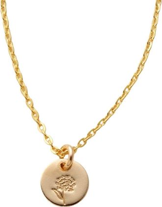 Made by Mary October Birth Flower Necklace in Gold Filled at Nordstrom, Size Medium