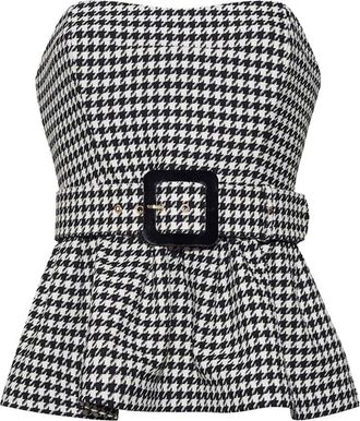 Cara Cara Tilda houndstooth peplum top - Black