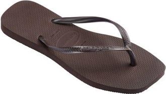 Havaianas Slim Square Flip Flop in Dark Brown at Nordstrom, Size 11