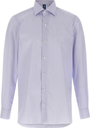 Finamore Overhemden, Heren, Blauw, L, Katoen, Napoli Shirt