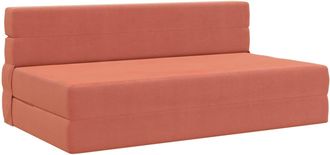 vidaXL Sof&aacute; Cama Plegable Rojo Naranja 152 X 86,5 X 60 Cm Tela Vidaxl
