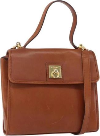 Celine Pre-owned Vintage Leren Handtas - Dames - Vintage Handtas - Bruin - ONE Size - Leer - Vintage