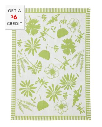 Vietri Vietri Set Of 2 Strofinaccio Sage Florals Dish Towels With $6 Credit